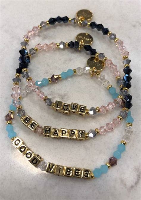 Uplifting Word Bracelets With Gold Beads