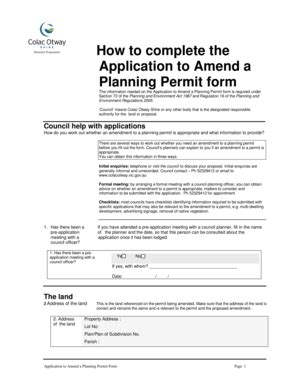 Fillable Online How To Complete The Application To Amend A Planning