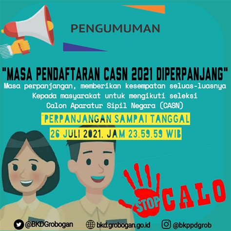 PENGUMUMAN TENTANG PERPANJANGAN MASA PENDAFTARAN DAN PENYESUAIAN JADWAL