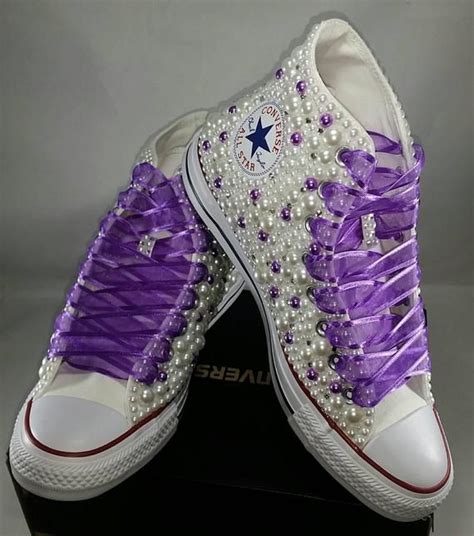 Converse Novia Zapatillas Bling And Perlas Personalizado Etsy Zapatos