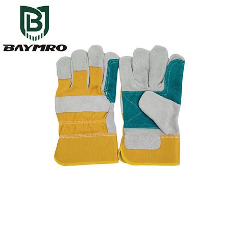 Heavy Duty Double Palm Leather Gloves BAYMRO Safety Is The Top 1 PPE