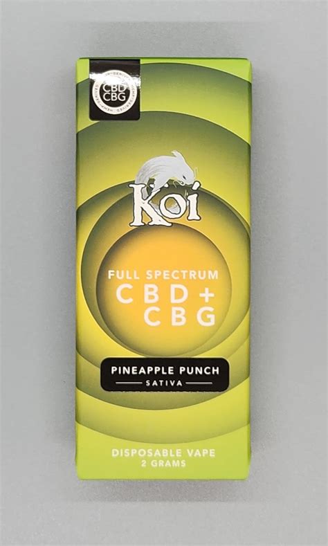 Koi Full Spectrum Cbd Cbg Disposable Vape Pen 2g Sativa Pineapple Punch