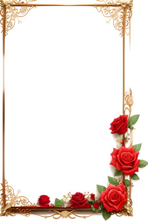 Rose Golden Border Frame Png Image Transparent Background Ai Generative