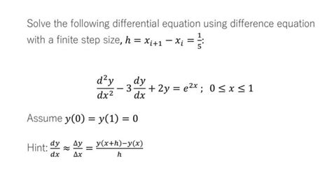 Solve A Differential Equation Using Finite Difference Method Raskmath