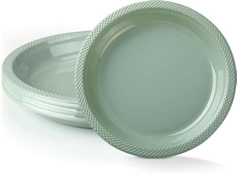 Amazon Dandat Pcs Sage Green Plastic Plates Inch Disposable