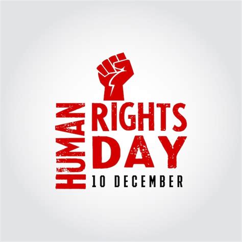 Premium Vector Human Rights Day Typography Lettering Logo Theme And