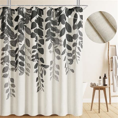 Amazon Smabu Linen Fabric Shower Curtain Rustic Shower Curtains