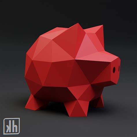 Piggy Bank Diy Papercraft Piggy Bank Diy D Lowpoly Pigg Model Money