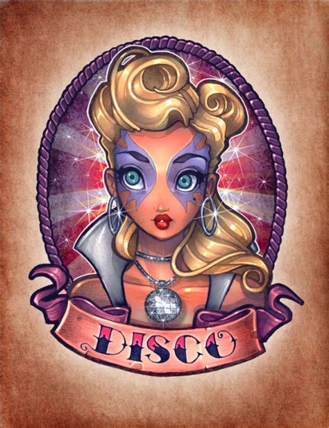 DISCO Pinup Art Print By Tim Shumate Society6 Disney Tattoos