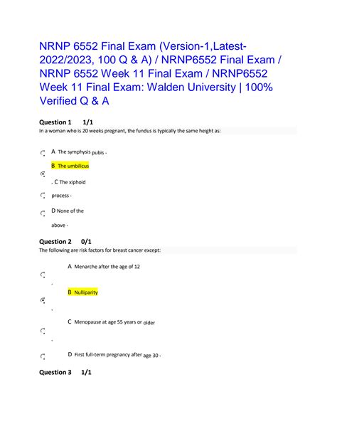 Solution Nrnp Week Version Latest Final Exam