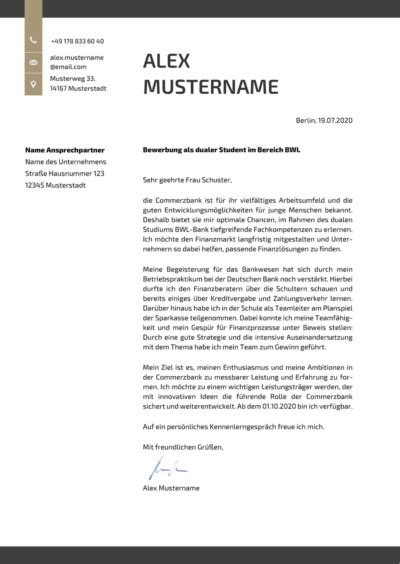 Anschreiben Führungskraft Muster Vorlagen für Bewerbung