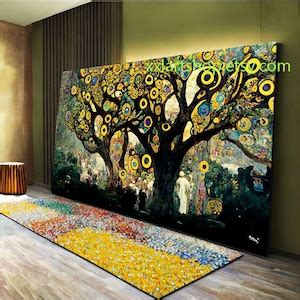 Tree of Life Gustav Klimt Style Wall Art Canvas Wall Art Print Modern ...