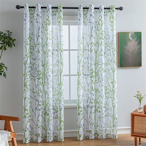 Luvyohmee Semi Sheer Curtains For Bedroom Sage Green Curtains 63 Inches Long For