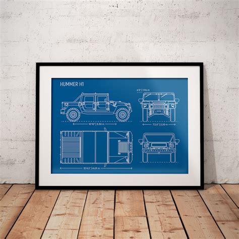 Hummer H Blueprint Off Road Vehicles Military Car Utility Etsy