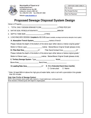 Fillable Online Proposed Sewage Disposal System Design - Municipality ...