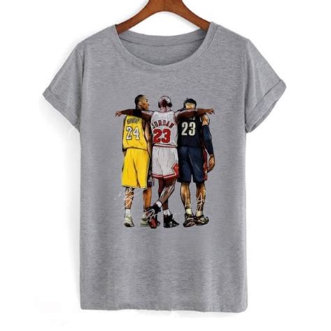 Kobe Bryant X Michael Jordan X Lebron James Autograph Signature T Shirt