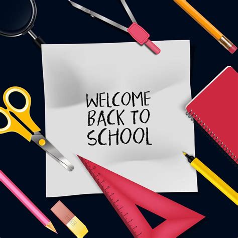 Vector Illustration Of Welcome Back To School Template With Schools