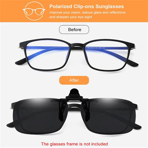 Polarized Clip On Flip Up Metal Clip Rimless Sunglasses For