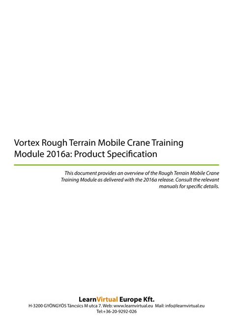 Pdf Vortex Rough Terrain Mobile Crane Training Module Document