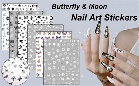 Amazon Ebanku Sheets Butterfly Nail Art Stickers Decals Star