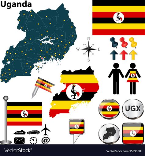 Uganda Map Royalty Free Vector Image Vectorstock