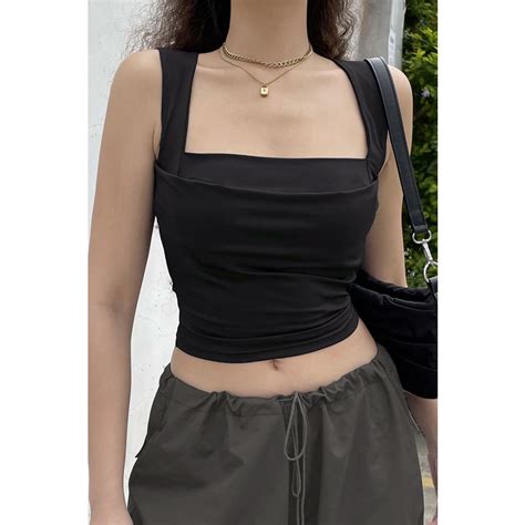 RelaGala Women S Low Cut Sexy Slim Tank Top Shopee Philippines