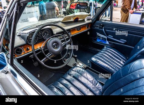 GERMANY, LIMBURG - APR 2017: silver MERCEDES-BENZ W114 W115 1968 in Limburg an der Lahn, Hesse ...