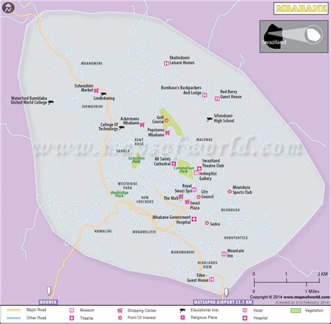 Mbabane Map | Map of Mbabane, Swaziland