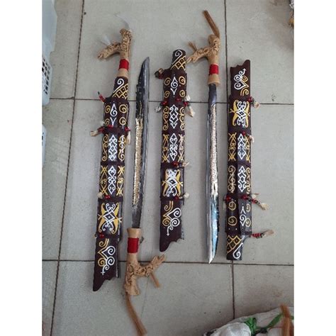 Jual Mandau Senjata Khas Dayak Kalimantan Motif Naga Souvenir