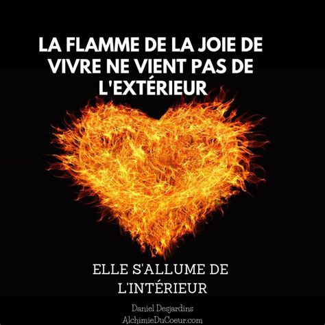 A Heart Shaped Fire With The Words La Flame De La Joie De Vivre