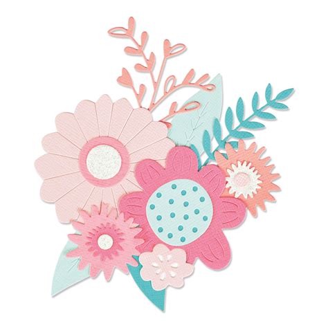 Sizzix Thinlits Dies By Olivia Rose 9/Pkg-Bold Flowers - 630454274056