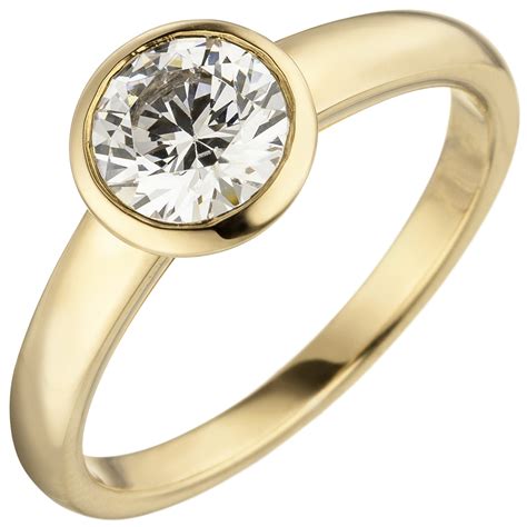 Damen Ring Gold Gelbgold Diamant Brillant Ct Diamantring