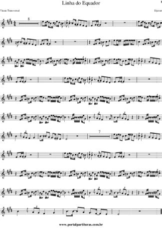 Djavan Linha Do Equador Sheet Music For Flute