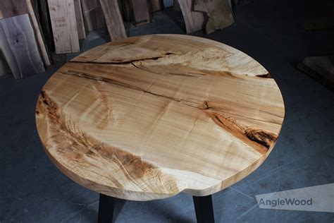 Maple Live Edge Round Dining Table Anglewood Furniture