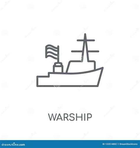 Warship Linear Icon Modern Outline Warship Logo Concept On Whit Stock