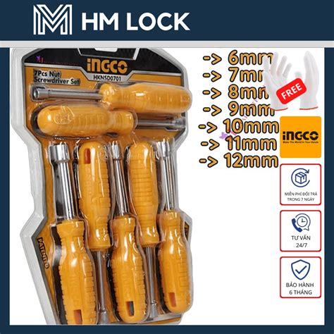 BỘ 7 TUA VÍT LỤC GIÁC INGCO HÀNG CHÍNH HÃNG HKNSD0701 HM LOCK