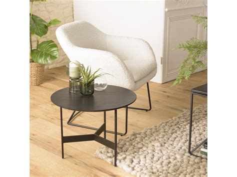 Daly Table Basse Ronde Noire X Cm Pi Tement M Tal Conforama