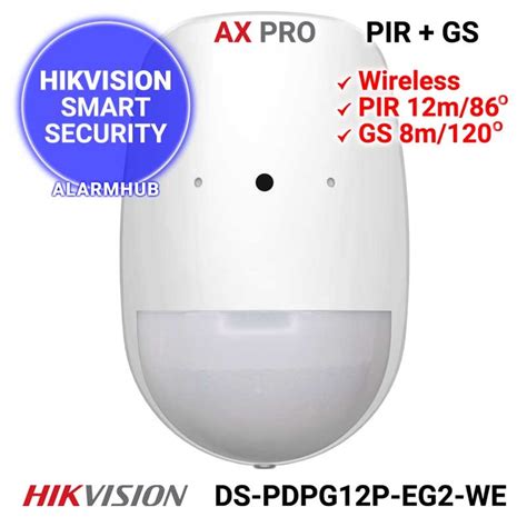 Detector Wireless HIKVISION DS PDPG12P EG2 WE Dublu PIR Geam Spart