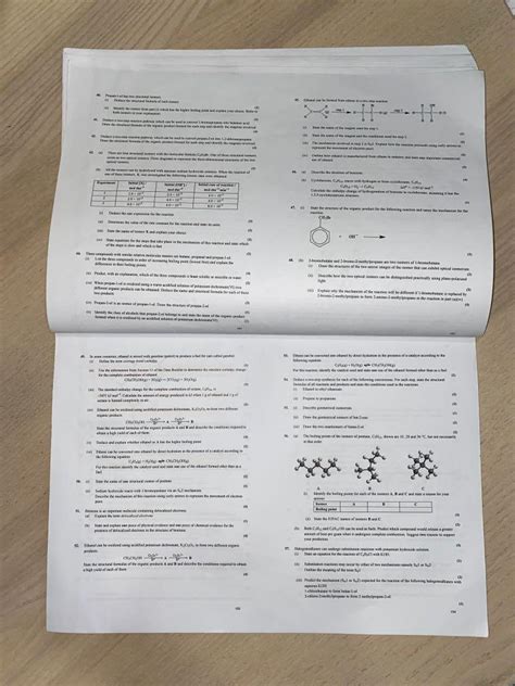 Ib Chemistry Hl Sl Paper Topic Revision Questions And Answers Set