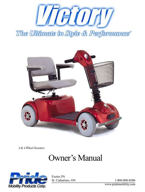 Pride Mobility Victory Owner S Manual Pdf Download Manualslib