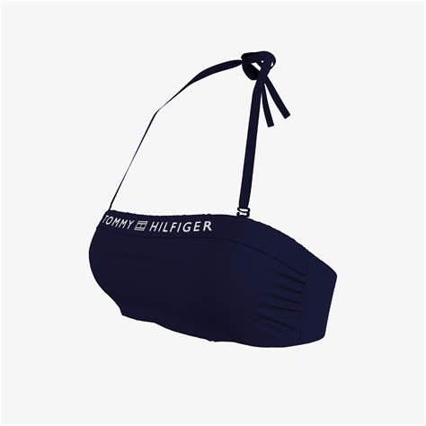 Tommy Hilfiger Bandeau Kadın Mavi Bikini Üstü KADIN Mayo Bikini