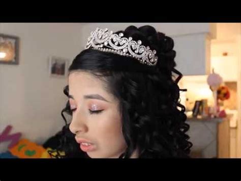 My Sister's Trial Quinceanera Hairstyle | Curly Half Updo | LIVMakeup ...