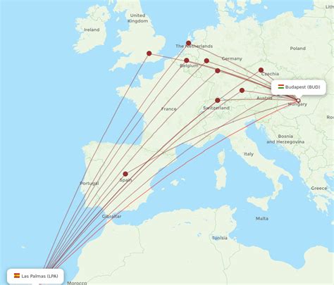 All Flight Routes From Budapest To Las Palmas Bud To Lpa Flight Routes