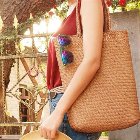 Grand Sac Fourre Tout En Paille D T Pour Femmes Sac De Voyage