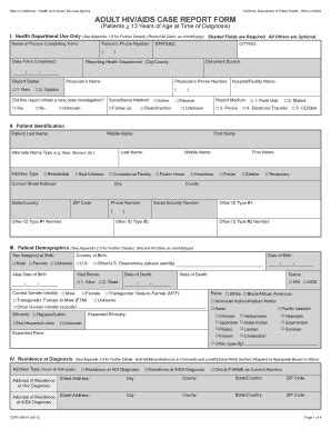 Form Hiv Case Report Fill Online Printable Fillable Blank Pdffiller