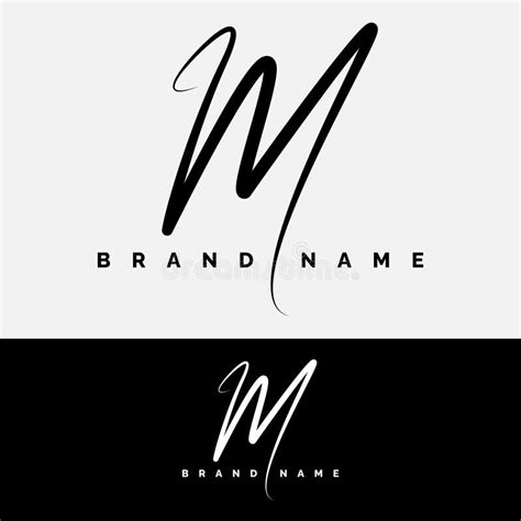 Letter M Signature Logo Initial Alphabet For M Handwritten M Logo