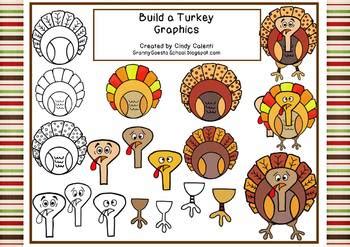 Build A Turkey Clip Art By Cindy Calenti TPT