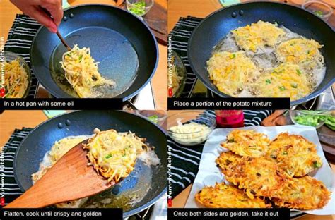 Cheesy Potato Pancakes A 4 Step Snack Yummy Kitchen