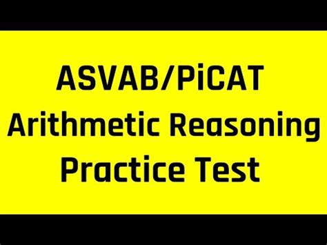 Asvab Picat Afqt Practice Test The Arithmetic Reasoning Subtest Free