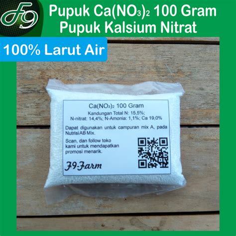 Pupuk Kalsium Nitrat 100 Gram Ca NO3 2 Hidroponik Grade Repack